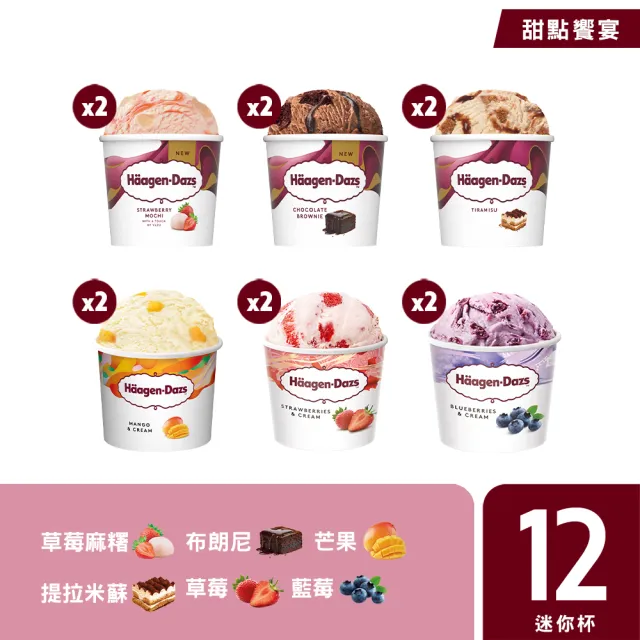 【Haagen-Dazs 哈根達斯】迷你杯100mlx12入 口味任選 (熱賣口味 夏日果戀) (中秋 中元 禮物)