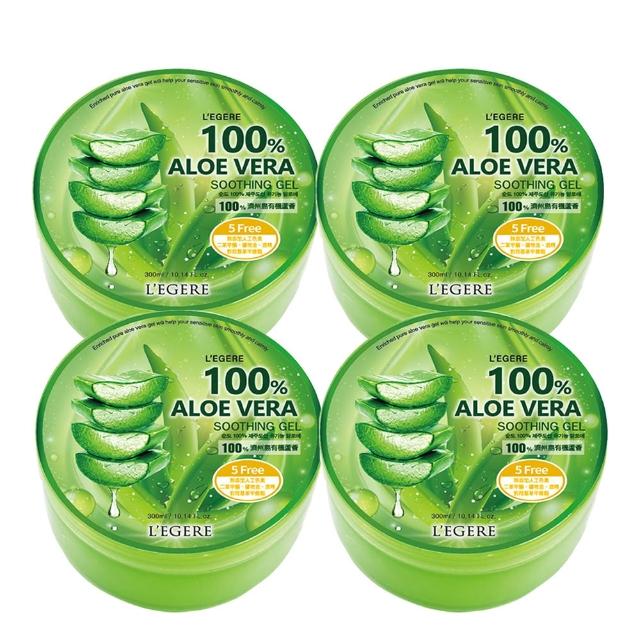 【LEGERE 蘭吉兒】100%蘆薈舒緩凝膠300ml(4入組)