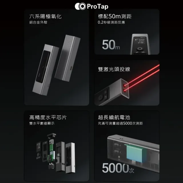 小米有品 浦拓ProTap激光測距儀 MS-1+Plus 測距 紅外線 60米 長續航 電子尺 測量儀 雷射尺