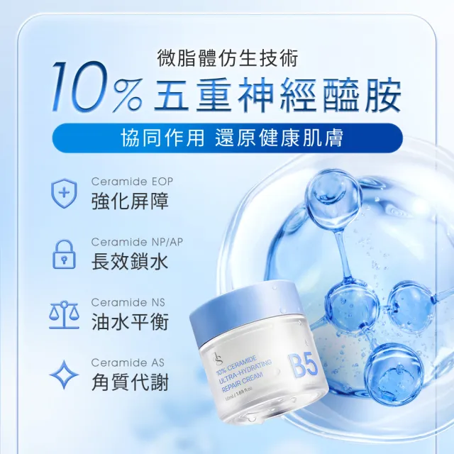 【JS 婕洛妮絲】10%神經醯胺保濕修護霜50ml（修護舒緩．敏感肌適用）