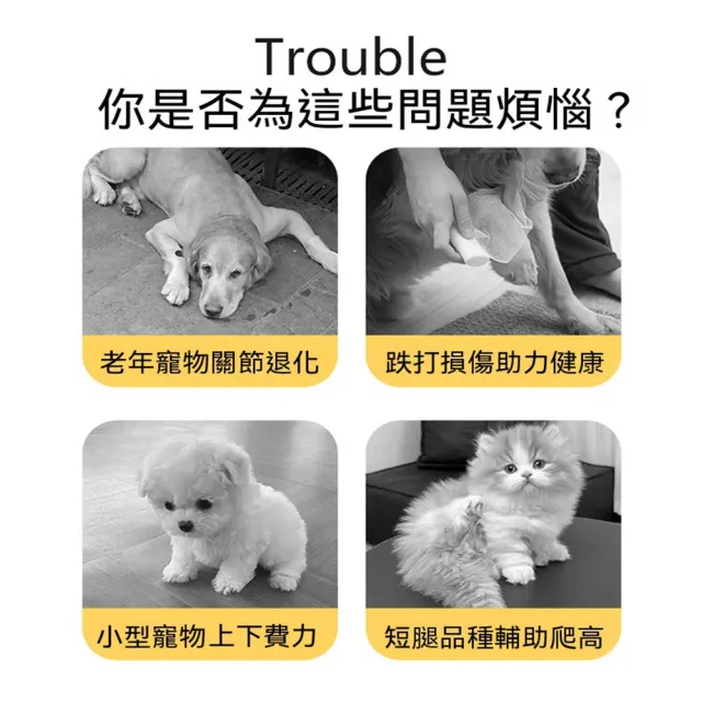 【MOOG 沐格】實木護欄寵物斜坡梯 可摺疊可調高度 貓狗防滑寵物樓梯