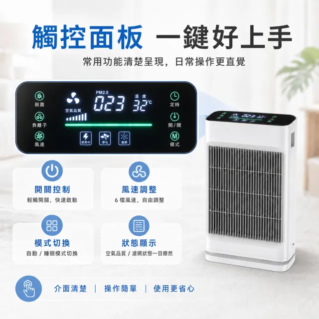 HOMI好米 寵物空氣清淨機 兩套備用濾芯（空氣淨化器/除毛除臭/六重過濾/可水洗濾網/靜音大風量）