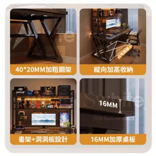【靚白家居】傲雪電腦桌 140公分 大書架款(電競桌 書桌 洞洞板 工作桌 居家辦公 邊桌 餐桌)