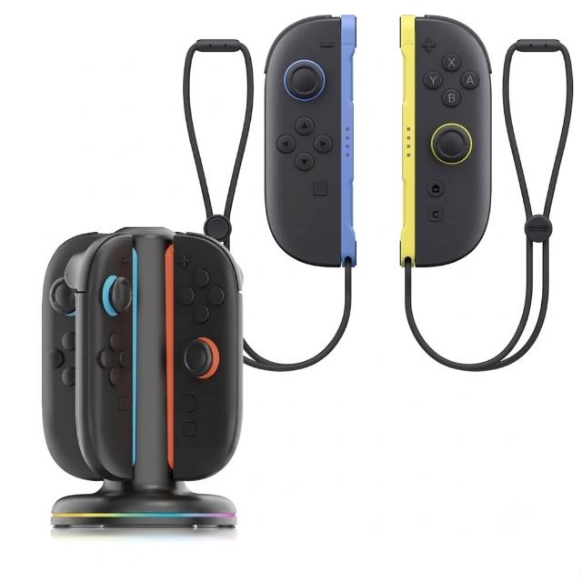 【Nintendo 任天堂】NS2 Switch 2 Joy-Con 2 左右手把 藍色/黃色+副廠手把充電座(日本公司貨)