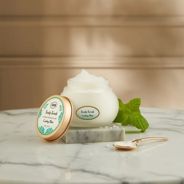 【SABON】官方直營 淨化髮肌組(死海鹽頭皮磨砂膏300g+沁檸薄荷溫和淨化洗髮乳200ml)