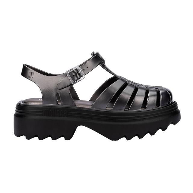 【Melissa】前包T字厚底涼鞋(鏡灰色)