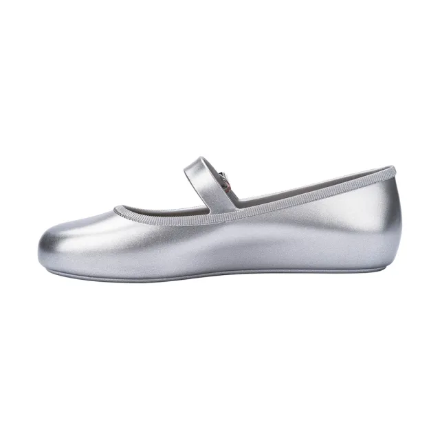 【Melissa】圓頭素面瑪莉珍鞋(銀色) 防潑水