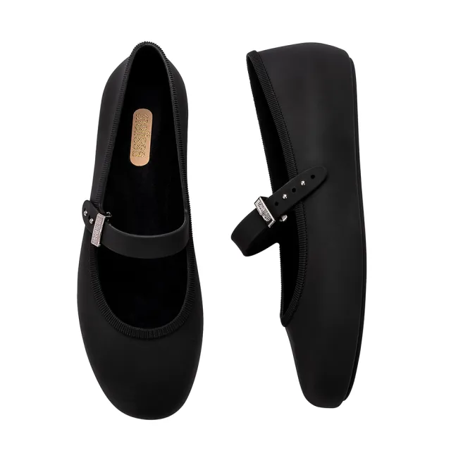 【Melissa】圓頭素面瑪莉珍鞋(黑色) 防潑水