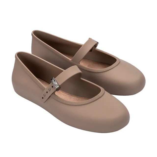 【Melissa】圓頭素面瑪莉珍鞋(咖啡色) 防潑水