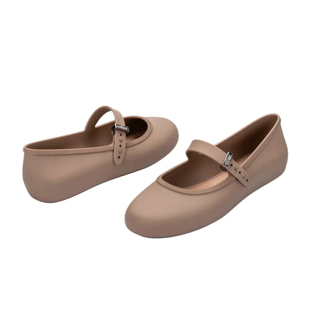 【Melissa】圓頭素面瑪莉珍鞋(咖啡色) 防潑水