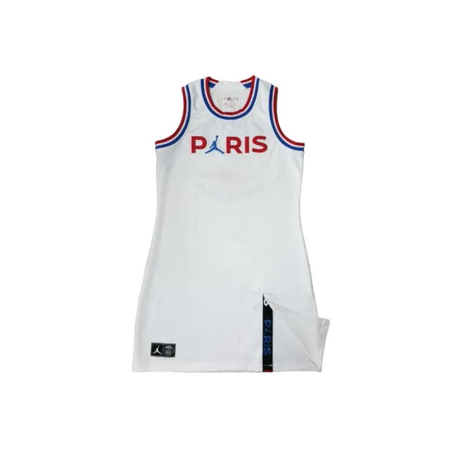 【NIKE 耐吉】Jordan x PSG Dress 巴黎聖日耳曼聯名連身裙 白色 (瑕疵) CQ6678-100