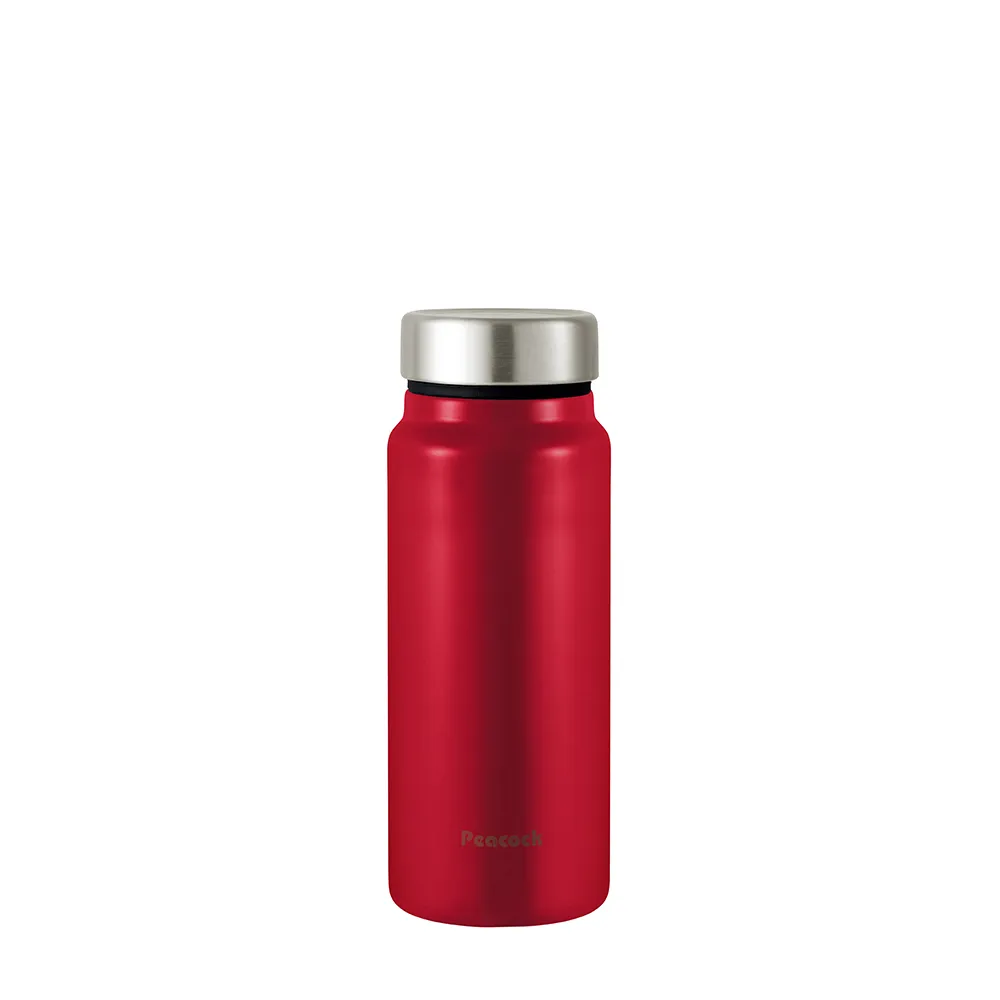 【Peacock 日本孔雀】商務休閒 不鏽鋼保冷保溫杯400ML-紅(輕量化設計)(保溫瓶)