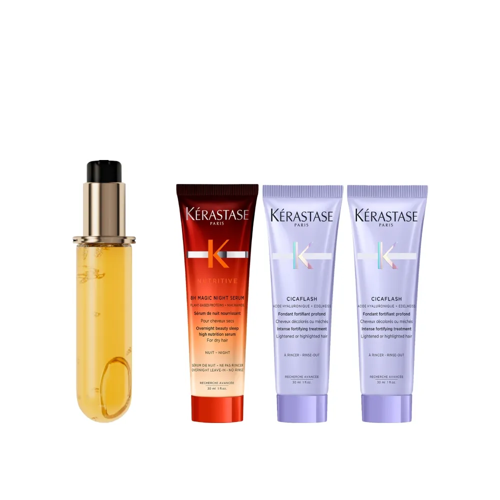 【KERASTASE 巴黎卡詩】金緻柔馭山茶花鎏光露75ml 填裝瓶(升級版奢光小金油/極致保濕/抗躁/護髮油/髮油)