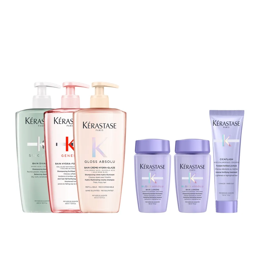 【KERASTASE 巴黎卡詩】500ml大容量髮浴/洗髮精(多款任選/控油/護色/去屑/豐盈/養髮)
