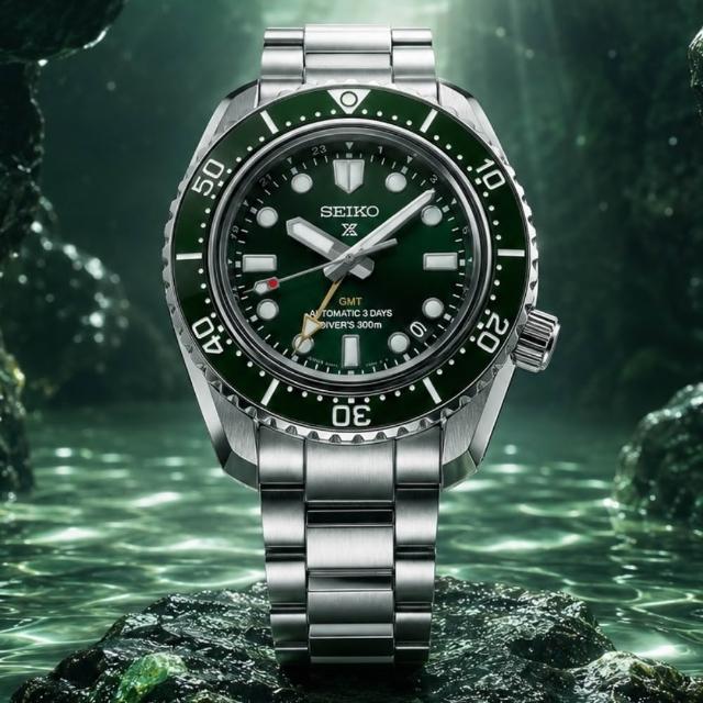 【SEIKO 精工】Prospex系列 復刻1968 三日鍊綠水鬼GMT潛水機械錶/42mm(HBC001J1/6R54-00P0G)