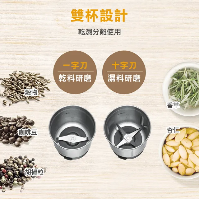 【德國 ROMMELSBACHER 諾曼百赫】乾濕雙杯多功能研磨機 EGK 200(研磨機 磨豆機 磨粉機)