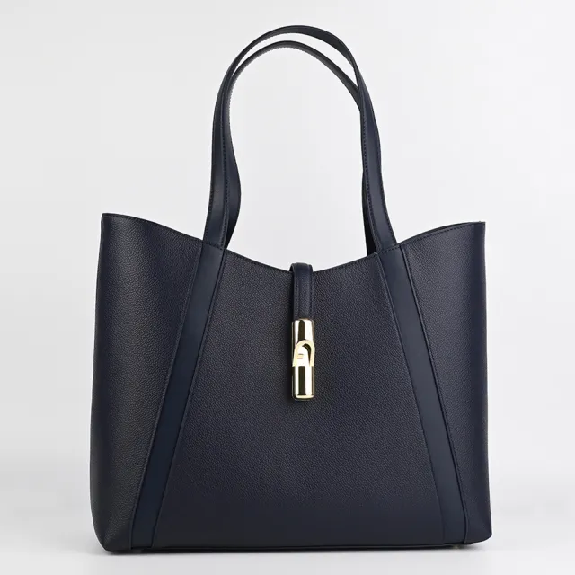 【FURLA 芙拉】Goccia L 手提/肩背托特包(藍)