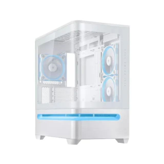 【ASUS 華碩】機殼+電源組★Prime AP202 ARGB White Edition 曲面全景玻璃機殼 白色+Prime 750W銅牌