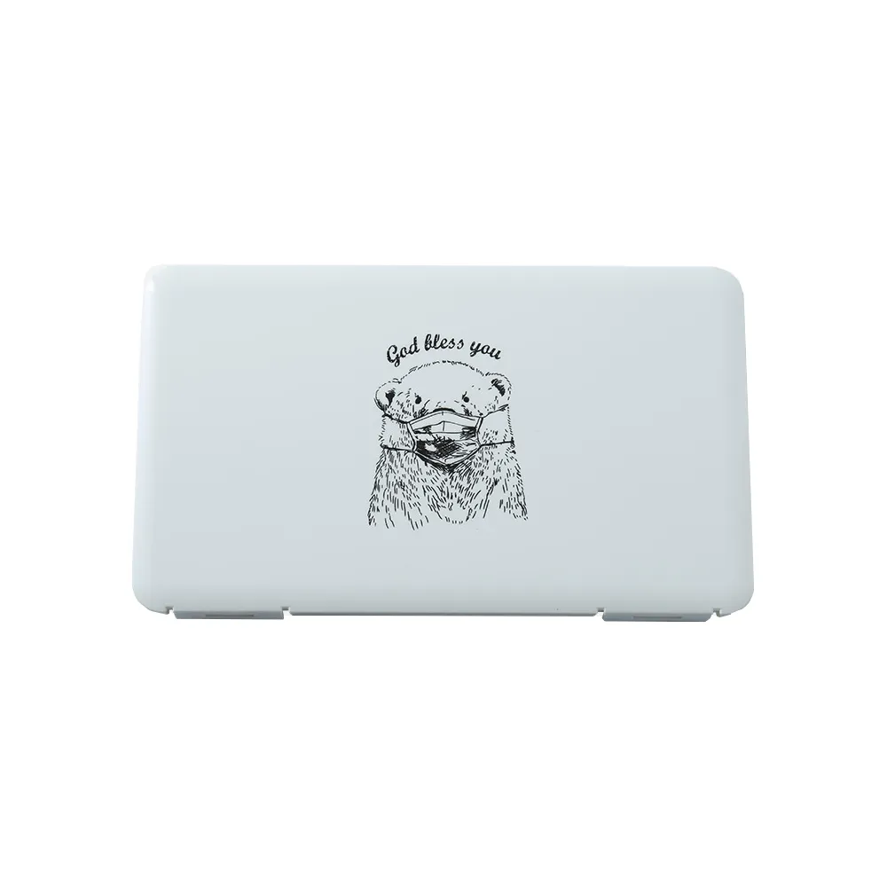 【JIAGO】掀蓋式小熊款口罩收納盒