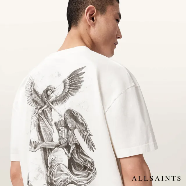 【ALLSAINTS】SERAPH 插畫短袖T恤-白 M034PF(寬鬆版型)
