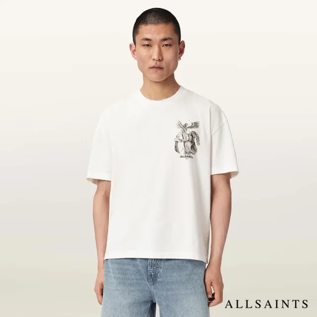 【ALLSAINTS】SERAPH 插畫短袖T恤-白 M034PF(寬鬆版型)