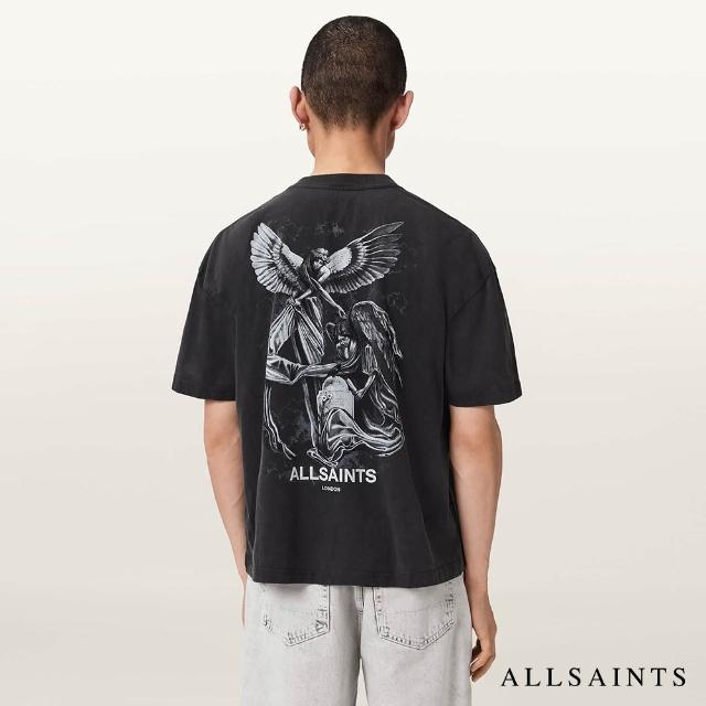 【ALLSAINTS】SERAPH 插畫短袖T恤-黑 M034PF(寬鬆版型)