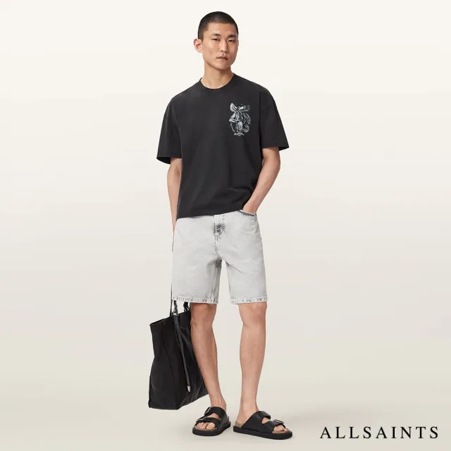 【ALLSAINTS】SERAPH 插畫短袖T恤-黑 M034PF(寬鬆版型)