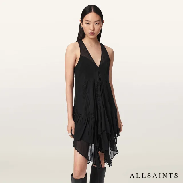 【ALLSAINTS】GRETEL 短洋裝-黑 W007DE(正常版型)（其他規格）