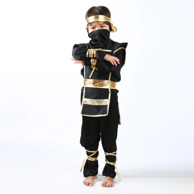 【橘魔法】日本忍者刺客連身套裝 附頭套 萬聖節服裝 兒童 男童 童裝 角色扮演 裝扮 表演 戲劇 cosplay