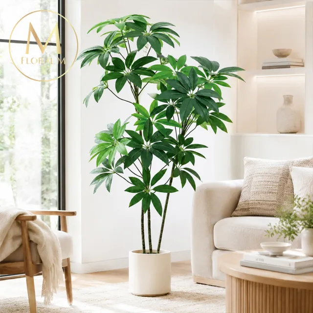【Floral M】頂級擬真發財樹170cm大型仿真植栽(贈花盆)(仿真樹/免澆水/室內佈置/招財擺設/店面擺設)