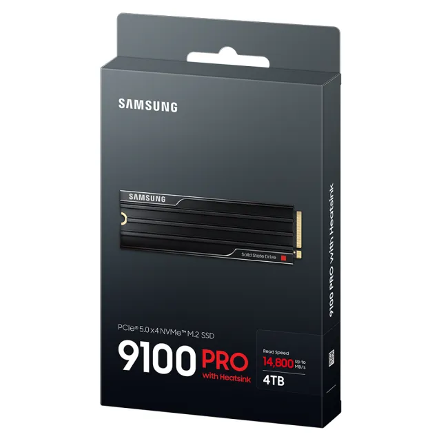 【Samsung 三星】9100 PRO 4TB M.2 2280 PCIe 5.0 SSD固態硬碟 含散熱片(MZ-VAP4T0CW)(PS5適用)