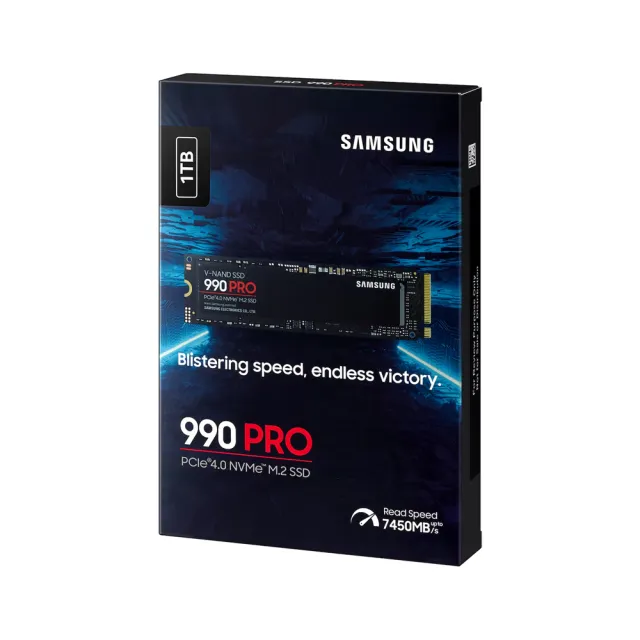 【Samsung 三星】990 PRO 1TB M.2 2280 PCIe 4.0 SSD固態硬碟(MZ-V9P1T0BW/7450M/寫6900M)