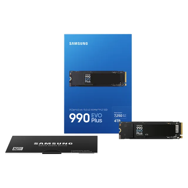 【Samsung 三星】990 EVO Plus 4TB M.2 2280 PCIe 4.0 SSD固態硬碟(MZ-V9S4T0BW/讀7250M/寫6300M)
