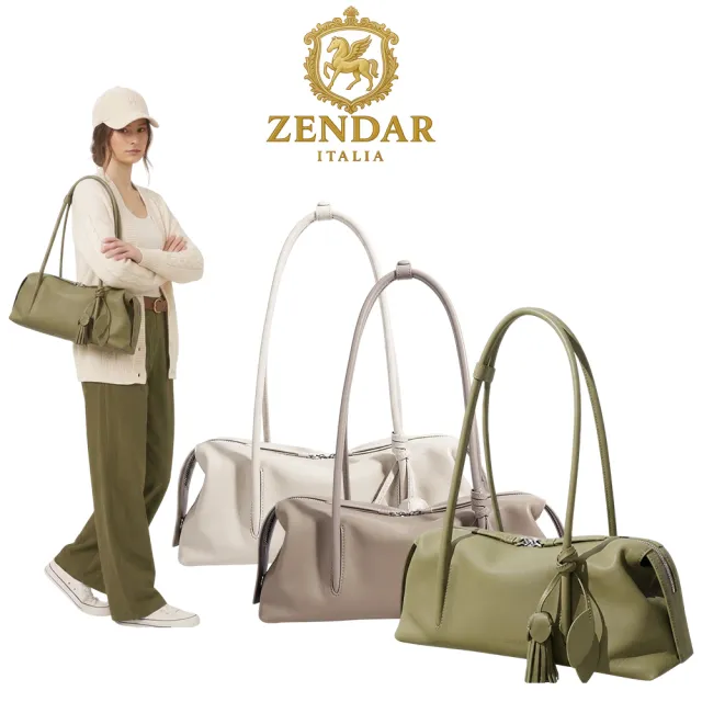 【ZENDAR】直播限定 限量1折 頂級小牛皮肩背包 斯佩II系列 全新專櫃展示品(多色選)
