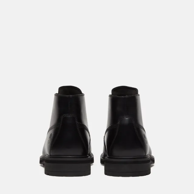 【Timberland】男款黑色皮革中筒靴(A5NTSW02)