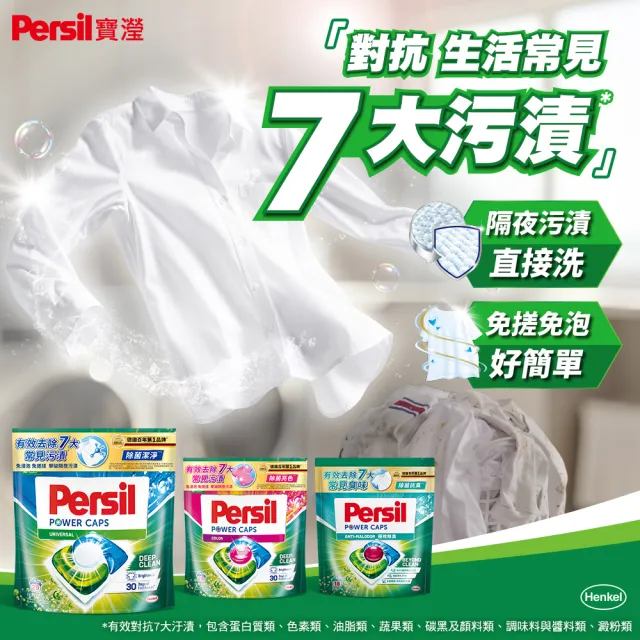 moPro會員限定【Persil】三合一濃縮洗衣球/洗衣膠囊補充包60顆X2(強力抗菌抗臭/護色去漬)