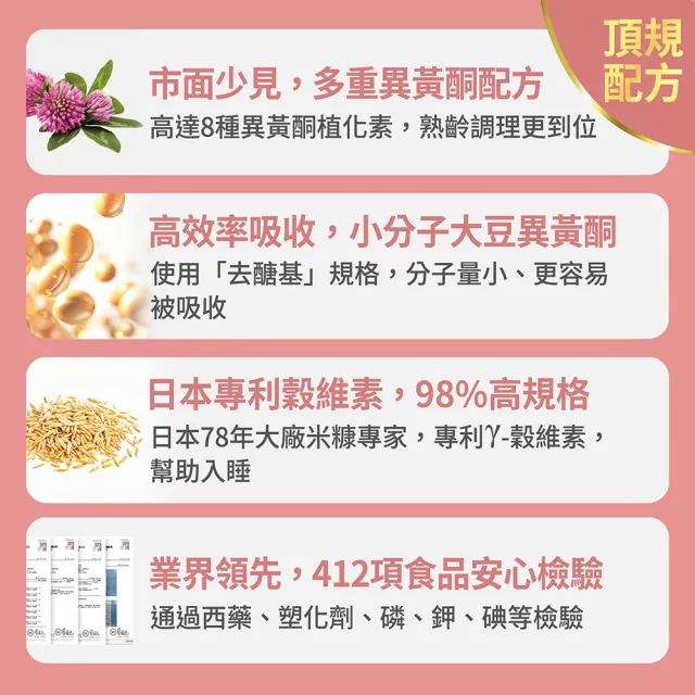 【FJ 豐傑生醫】大豆異黃酮+紅花苜蓿-30顆/袋x3入(熟齡女性調理ｘ營養補給)