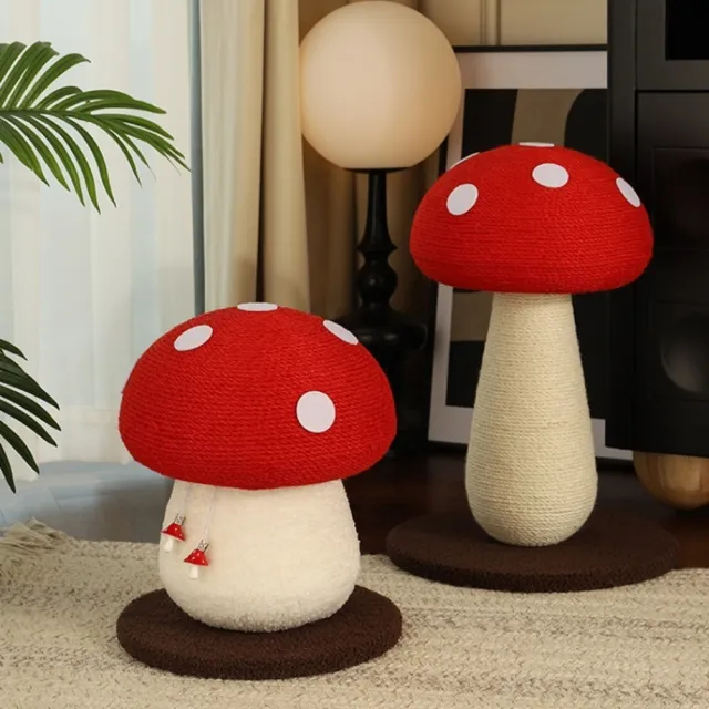 【科凌】紅蘑菇造型貓抓板 不掉屑貓抓柱 磨爪自嗨貓抓球一體貓爬架傢俱