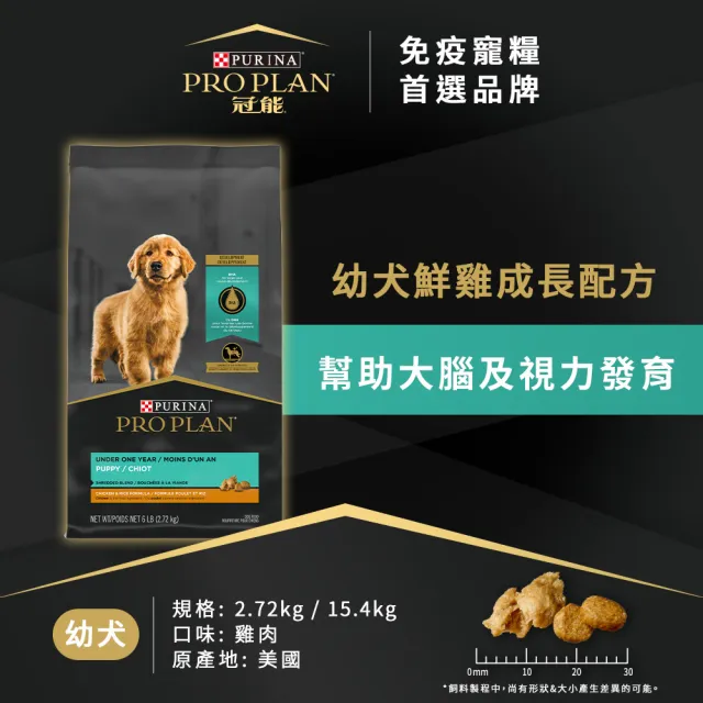 【Pro Plan 冠能】免疫寵糧 幼犬 鮮雞成長 15.42KG (大腦發育 視力發育  狗飼料 狗乾糧)