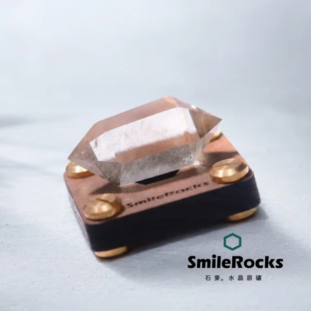 【SmileRocks 石麥】石麥水晶原礦  雙尖茶水晶  SmilePAD4.5X4.5cm 1000首選  No.62607260718