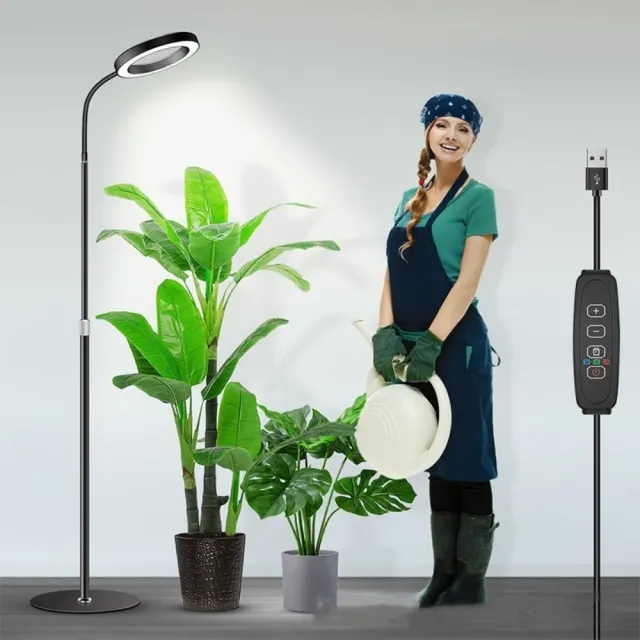 【映星照明】6寸天使環伸縮落地植物燈補光燈 室內全光譜多肉綠植補光燈 植物生長補光燈（白暖光）