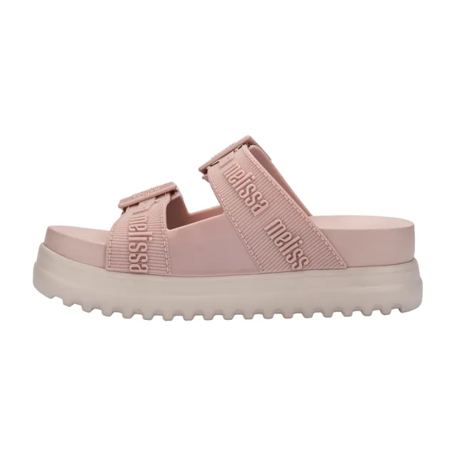 【Melissa】LOGO雙扣帶厚底拖鞋-大童(粉色) 防潑水