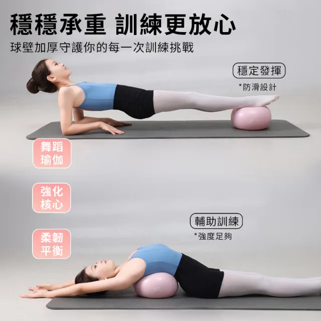 Trainbo 防滑紋理瑜珈球 25公分 防爆皮拉提斯球 居家健身球 彈力抗壓平衡球 抗力球（附打氣筒）