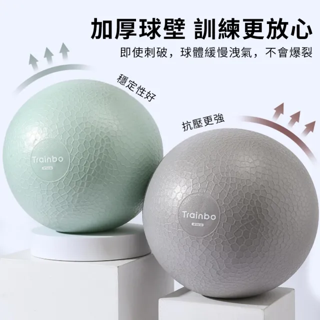 Trainbo 防滑紋理瑜珈球 25公分 防爆皮拉提斯球 居家健身球 彈力抗壓平衡球 抗力球（附打氣筒）