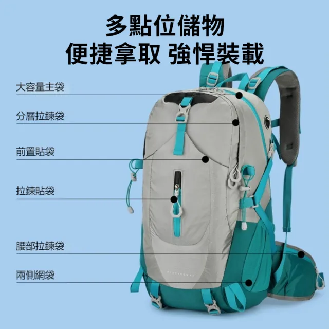 【Starshop】雙11 輕量戶外防水旅行登山包 40L 超輕量休閒旅遊包 專業登山包 徒步雙肩包 露營 戶外背包