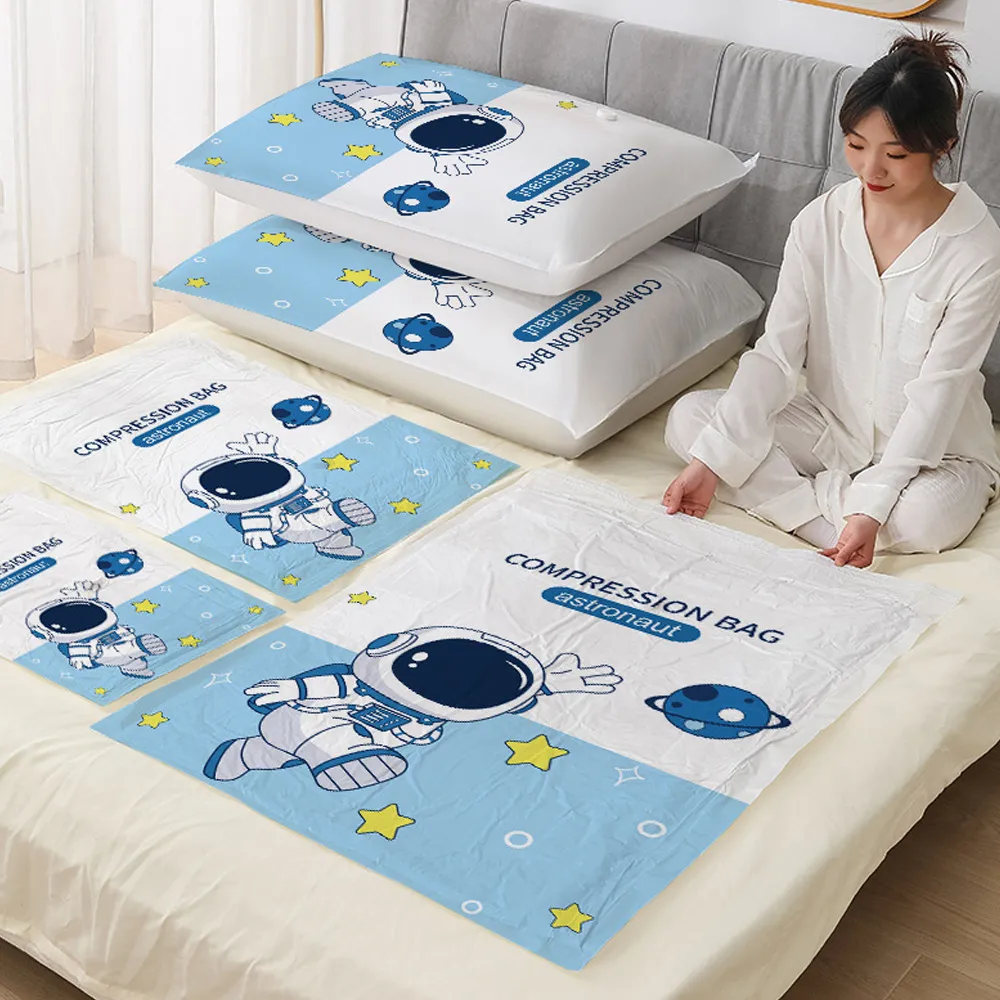 【Starshop】抽氣真空壓縮袋 10入組 大容量衣物收納袋 真空壓縮袋 棉被壓縮袋(居家旅行/換季收納)