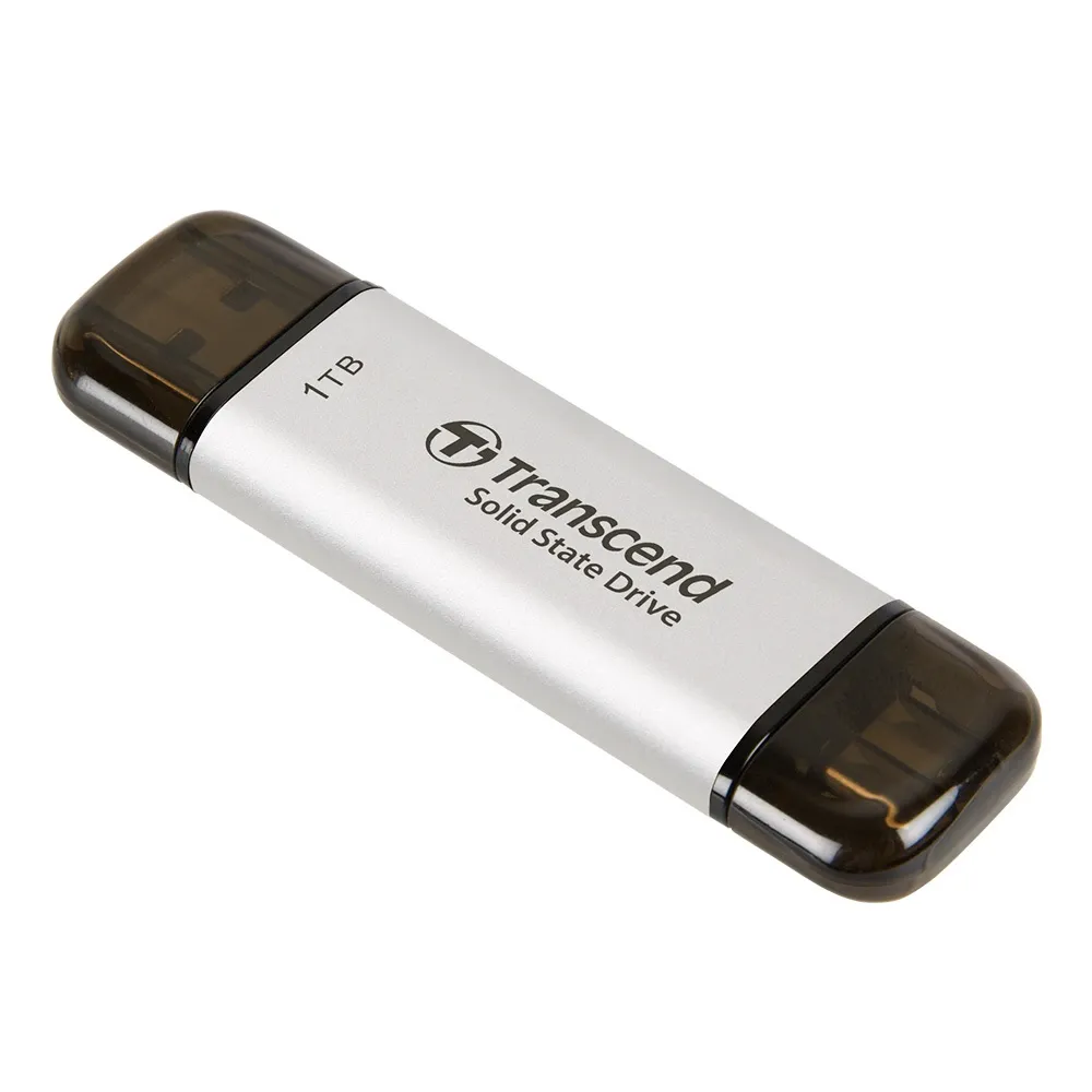 【Transcend 創見】ESD310S 1TB USB3.2 雙介面 外接SSD行動固態硬碟-極光銀(TS1TESD310S)