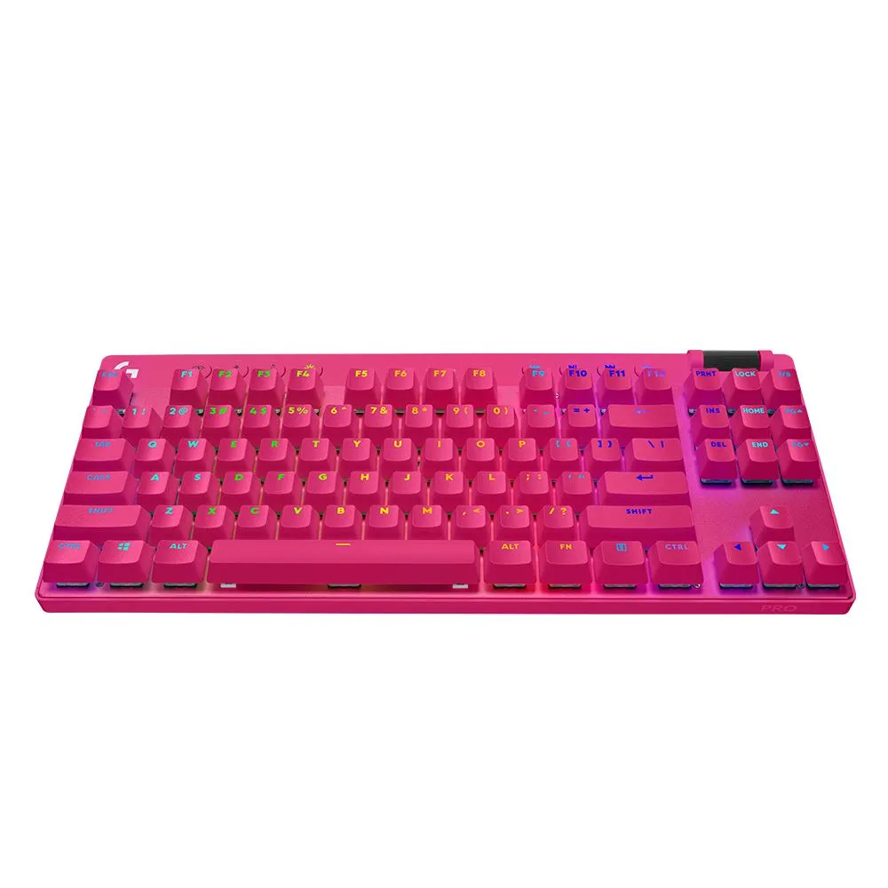 【Logitech G】Pro X LIGHTSPEED 無線機械式 TKL 遊戲鍵盤(桃色)