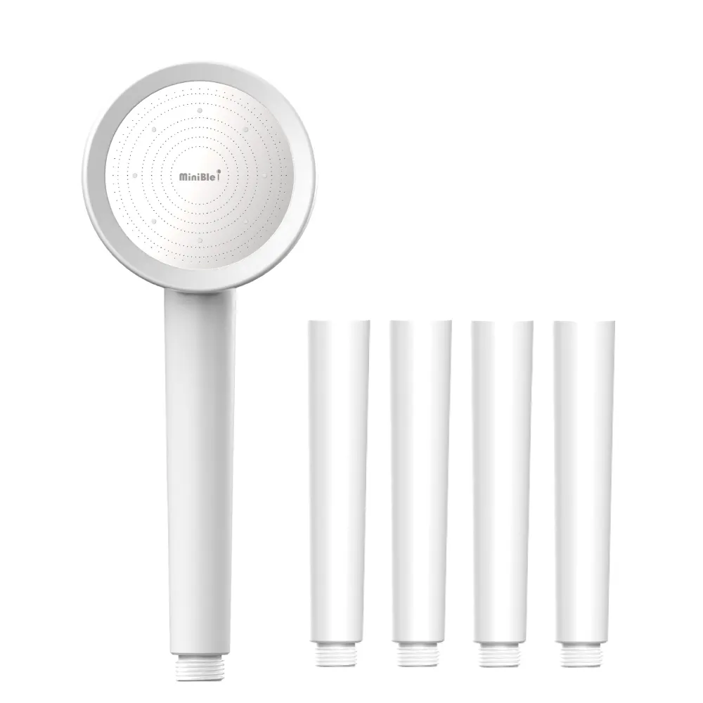 【MiniBle】MiniBle i 除氯過濾微氣泡蓮蓬頭+專用除氯把手X4(一年份組)