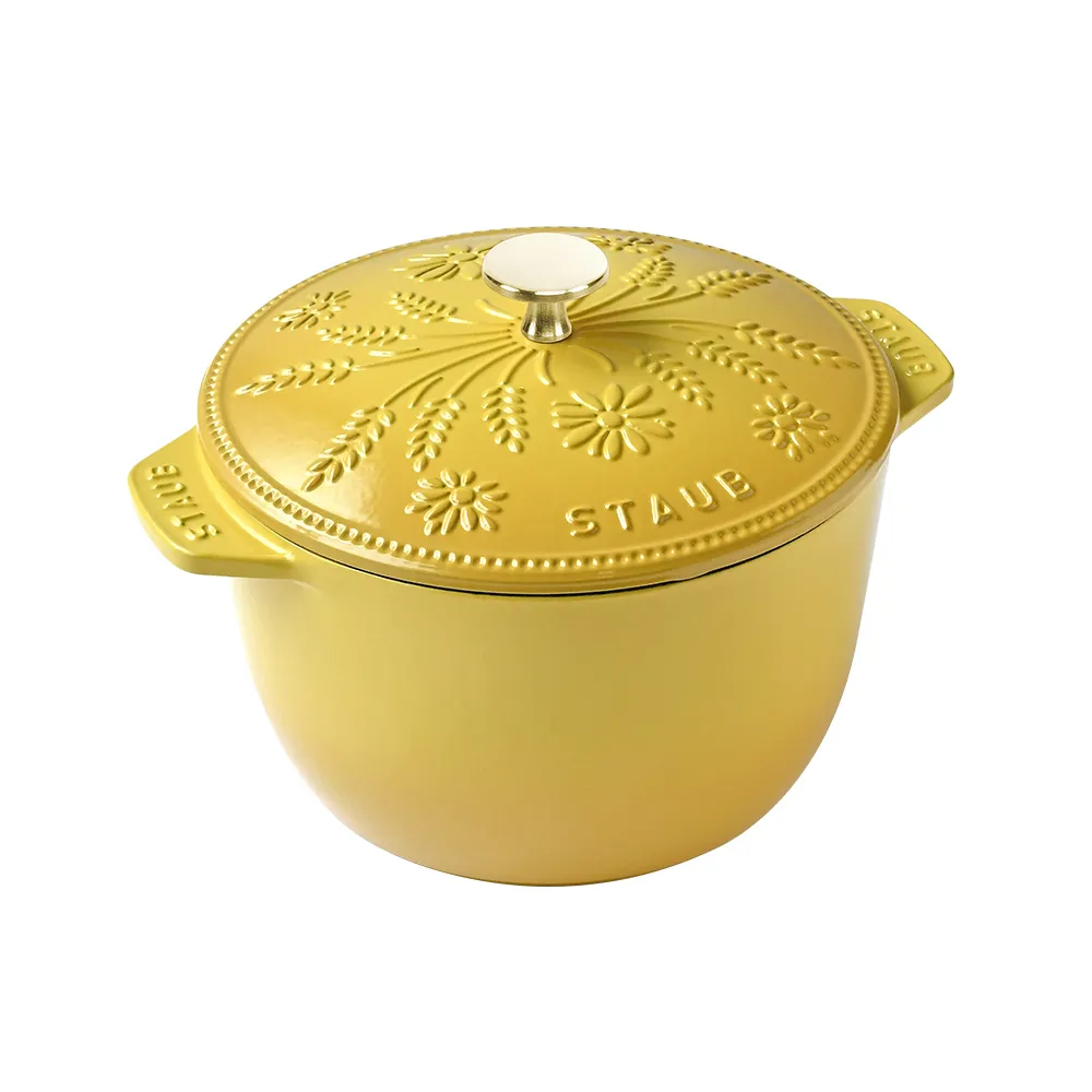 【STAUB】Margaret瑪格麗特圓形琺瑯鑄鐵飯鍋20cm-檸檬黃(德國雙人牌集團官方直營)